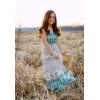 image:imageZESICA Womens Summer Boho Strapless Maxi Dress 2026 Casual Off Shoulder Smocked Flowy A Line Beach Holiday Long DressesLight Green