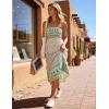 image:imageZESICA Womens Summer Boho Strapless Maxi Dress 2026 Casual Off Shoulder Smocked Flowy A Line Beach Holiday Long DressesLight Green