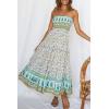 image:imageZESICA Womens Summer Boho Strapless Maxi Dress 2026 Casual Off Shoulder Smocked Flowy A Line Beach Holiday Long DressesLight Green