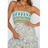 image:imageZESICA Womens Summer Boho Strapless Maxi Dress 2026 Casual Off Shoulder Smocked Flowy A Line Beach Holiday Long DressesLight Green