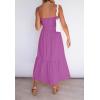 image:imageZESICA Womens Summer Boho Strapless Maxi Dress 2026 Casual Off Shoulder Smocked Flowy A Line Beach Holiday Long DressesPurple