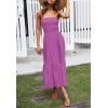 image:imageZESICA Womens Summer Boho Strapless Maxi Dress 2026 Casual Off Shoulder Smocked Flowy A Line Beach Holiday Long DressesPurple