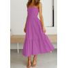 image:imageZESICA Womens Summer Boho Strapless Maxi Dress 2026 Casual Off Shoulder Smocked Flowy A Line Beach Holiday Long DressesPurple