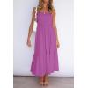 image:imageZESICA Womens Summer Boho Strapless Maxi Dress 2026 Casual Off Shoulder Smocked Flowy A Line Beach Holiday Long DressesPurple