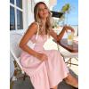 image:imageZESICA Womens Summer Boho Strapless Maxi Dress 2026 Casual Off Shoulder Smocked Flowy A Line Beach Holiday Long DressesSolid Blush Pink