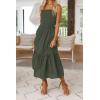 image:imageZESICA Womens Summer Boho Strapless Maxi Dress 2026 Casual Off Shoulder Smocked Flowy A Line Beach Holiday Long DressesSolidarmygreen