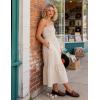 image:imageZESICA Womens Summer Boho Strapless Maxi Dress 2026 Casual Off Shoulder Smocked Flowy A Line Beach Holiday Long DressesSolidbeige