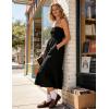 image:imageZESICA Womens Summer Boho Strapless Maxi Dress 2026 Casual Off Shoulder Smocked Flowy A Line Beach Holiday Long DressesSolidblack