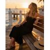 image:imageZESICA Womens Summer Boho Strapless Maxi Dress 2026 Casual Off Shoulder Smocked Flowy A Line Beach Holiday Long DressesSolidblack