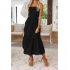 image:imageZESICA Womens Summer Boho Strapless Maxi Dress 2026 Casual Off Shoulder Smocked Flowy A Line Beach Holiday Long DressesSolidblack