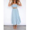 image:imageZESICA Womens Summer Boho Strapless Maxi Dress 2026 Casual Off Shoulder Smocked Flowy A Line Beach Holiday Long DressesSolidblue