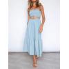 image:imageZESICA Womens Summer Boho Strapless Maxi Dress 2026 Casual Off Shoulder Smocked Flowy A Line Beach Holiday Long DressesSolidblue