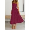 image:imageZESICA Womens Summer Boho Strapless Maxi Dress 2026 Casual Off Shoulder Smocked Flowy A Line Beach Holiday Long DressesSolidfuchsia