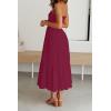 image:imageZESICA Womens Summer Boho Strapless Maxi Dress 2026 Casual Off Shoulder Smocked Flowy A Line Beach Holiday Long DressesSolidfuchsia