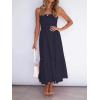 image:imageZESICA Womens Summer Boho Strapless Maxi Dress 2026 Casual Off Shoulder Smocked Flowy A Line Beach Holiday Long DressesSolidnavy