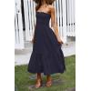image:imageZESICA Womens Summer Boho Strapless Maxi Dress 2026 Casual Off Shoulder Smocked Flowy A Line Beach Holiday Long DressesSolidnavy