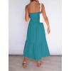 image:imageZESICA Womens Summer Boho Strapless Maxi Dress 2026 Casual Off Shoulder Smocked Flowy A Line Beach Holiday Long DressesSolidpeacock