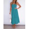 image:imageZESICA Womens Summer Boho Strapless Maxi Dress 2026 Casual Off Shoulder Smocked Flowy A Line Beach Holiday Long DressesSolidpeacock