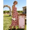 image:imageZESICA Womens Summer Boho Strapless Maxi Dress 2026 Casual Off Shoulder Smocked Flowy A Line Beach Holiday Long DressesVintage Pink