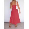 image:imageZESICA Womens Summer Boho Strapless Maxi Dress 2026 Casual Off Shoulder Smocked Flowy A Line Beach Holiday Long DressesWatermelon