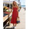 image:imageZESICA Womens Summer Boho Strapless Maxi Dress 2026 Casual Off Shoulder Smocked Flowy A Line Beach Holiday Long DressesWatermelon