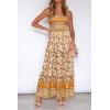 image:imageZESICA Womens Summer Boho Strapless Maxi Dress 2026 Casual Off Shoulder Smocked Flowy A Line Beach Holiday Long DressesYellow
