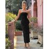 image:imageZESICA Womens 2026 Summer Floral Strapless Maxi Dress Bodycon Side Slit Mesh Formal Cocktail Party Wedding Guest Long DressesBlack