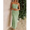 image:imageZESICA Womens 2026 Summer Floral Strapless Maxi Dress Bodycon Side Slit Mesh Formal Cocktail Party Wedding Guest Long DressesLight Green