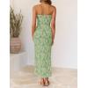 image:imageZESICA Womens 2026 Summer Floral Strapless Maxi Dress Bodycon Side Slit Mesh Formal Cocktail Party Wedding Guest Long DressesLight Green
