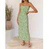 image:imageZESICA Womens 2026 Summer Floral Strapless Maxi Dress Bodycon Side Slit Mesh Formal Cocktail Party Wedding Guest Long DressesLight Green