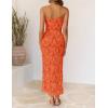 image:imageZESICA Womens 2026 Summer Floral Strapless Maxi Dress Bodycon Side Slit Mesh Formal Cocktail Party Wedding Guest Long DressesOrange