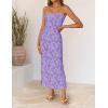 image:imageZESICA Womens 2026 Summer Floral Strapless Maxi Dress Bodycon Side Slit Mesh Formal Cocktail Party Wedding Guest Long DressesPurple