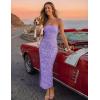 image:imageZESICA Womens 2026 Summer Floral Strapless Maxi Dress Bodycon Side Slit Mesh Formal Cocktail Party Wedding Guest Long DressesPurple