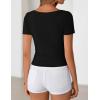 image:imageZESICA Womens Summer Asymmetrical T Shirts Ruched Fitted Y2K Going Out Tops 2026 Spring Fashion Outfits Casual Work BlouseBlack