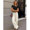 image:imageZESICA Womens Summer Asymmetrical T Shirts Ruched Fitted Y2K Going Out Tops 2026 Spring Fashion Outfits Casual Work BlouseBlack