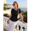 image:imageZESICA Womens Summer Asymmetrical T Shirts Ruched Fitted Y2K Going Out Tops 2026 Spring Fashion Outfits Casual Work BlouseBlack