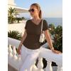 image:imageZESICA Womens Summer Asymmetrical T Shirts Ruched Fitted Y2K Going Out Tops 2026 Spring Fashion Outfits Casual Work BlouseCoffee