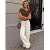 image:imageZESICA Womens Summer Asymmetrical T Shirts Ruched Fitted Y2K Going Out Tops 2026 Spring Fashion Outfits Casual Work BlouseCoffee