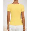 image:imageZESICA Womens Summer Asymmetrical T Shirts Ruched Fitted Y2K Going Out Tops 2026 Spring Fashion Outfits Casual Work BlouseLight Yellow