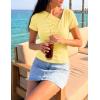image:imageZESICA Womens Summer Asymmetrical T Shirts Ruched Fitted Y2K Going Out Tops 2026 Spring Fashion Outfits Casual Work BlouseLight Yellow