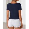 image:imageZESICA Womens Summer Asymmetrical T Shirts Ruched Fitted Y2K Going Out Tops 2026 Spring Fashion Outfits Casual Work BlouseNavy