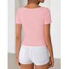 image:imageZESICA Womens Summer Asymmetrical T Shirts Ruched Fitted Y2K Going Out Tops 2026 Spring Fashion Outfits Casual Work BlousePink