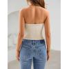 image:imageZESICA Womens Spring Striped Strapless Crop Tube Tops 2026 Summer Knit Bandeau Going Out Shirts Y2K Beach Vacation OutfitsApricot