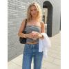 image:imageZESICA Womens Spring Striped Strapless Crop Tube Tops 2026 Summer Knit Bandeau Going Out Shirts Y2K Beach Vacation OutfitsBlack