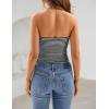 image:imageZESICA Womens Spring Striped Strapless Crop Tube Tops 2026 Summer Knit Bandeau Going Out Shirts Y2K Beach Vacation OutfitsBlack