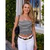 image:imageZESICA Womens Spring Striped Strapless Crop Tube Tops 2026 Summer Knit Bandeau Going Out Shirts Y2K Beach Vacation OutfitsBlack