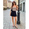 image:imageZESICA Womens Spring Striped Strapless Crop Tube Tops 2026 Summer Knit Bandeau Going Out Shirts Y2K Beach Vacation OutfitsBrown
