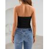 image:imageZESICA Womens Spring Striped Strapless Crop Tube Tops 2026 Summer Knit Bandeau Going Out Shirts Y2K Beach Vacation OutfitsSolidblack