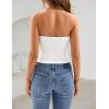 image:imageZESICA Womens Spring Striped Strapless Crop Tube Tops 2026 Summer Knit Bandeau Going Out Shirts Y2K Beach Vacation OutfitsSolidwhite