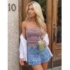 image:imageZESICA Womens Spring Striped Strapless Crop Tube Tops 2026 Summer Knit Bandeau Going Out Shirts Y2K Beach Vacation OutfitsWine